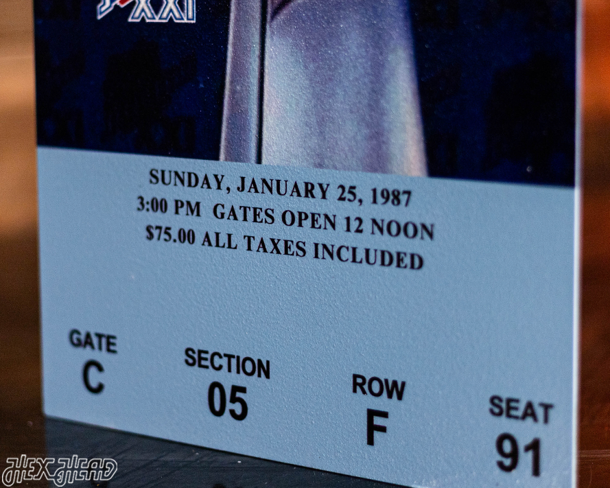 New York Giants Super Bowl XXI Ticket Stub Single Layer Metal Wall Art