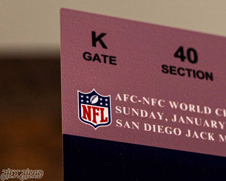 Washington Commanders Super Bowl XXII Ticket Stub Single Layer Metal Wall Art