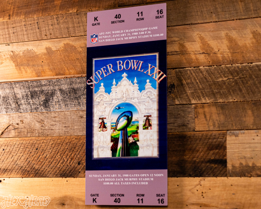 Washington Commanders Super Bowl XXII Ticket Stub Single Layer Metal Wall Art