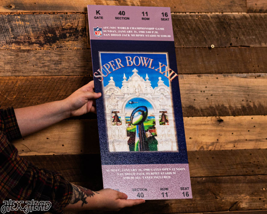 Washington Commanders Super Bowl XXII Ticket Stub Single Layer Metal Wall Art