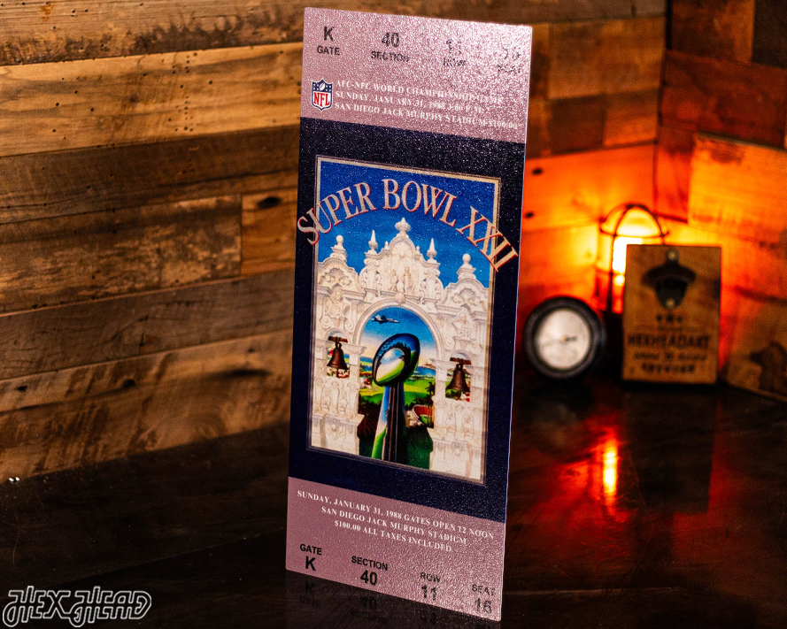 Washington Commanders Super Bowl XXII Ticket Stub Single Layer Metal Wall Art