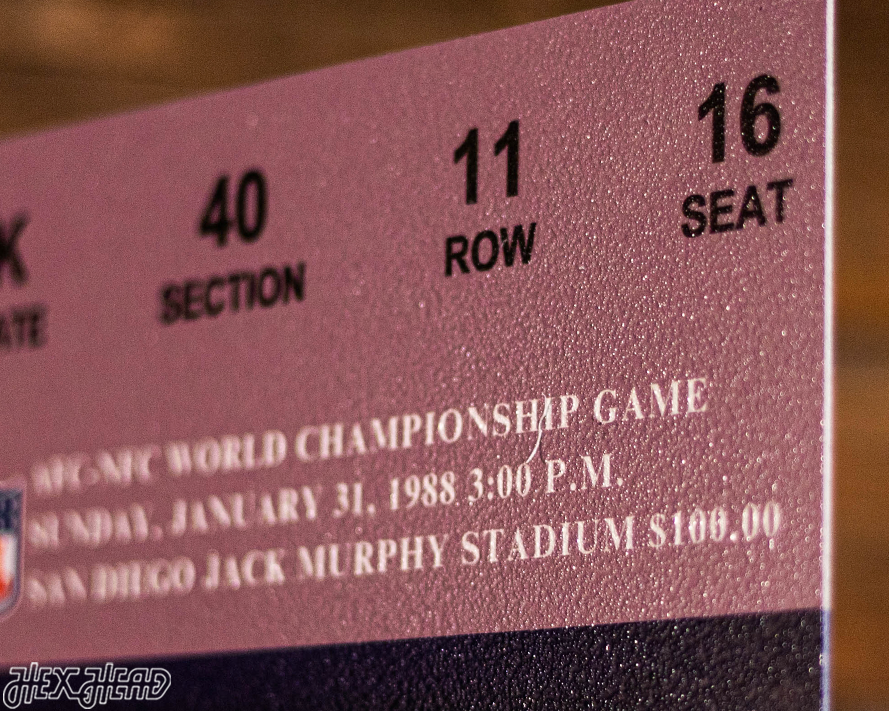 Washington Commanders Super Bowl XXII Ticket Stub Single Layer Metal Wall Art