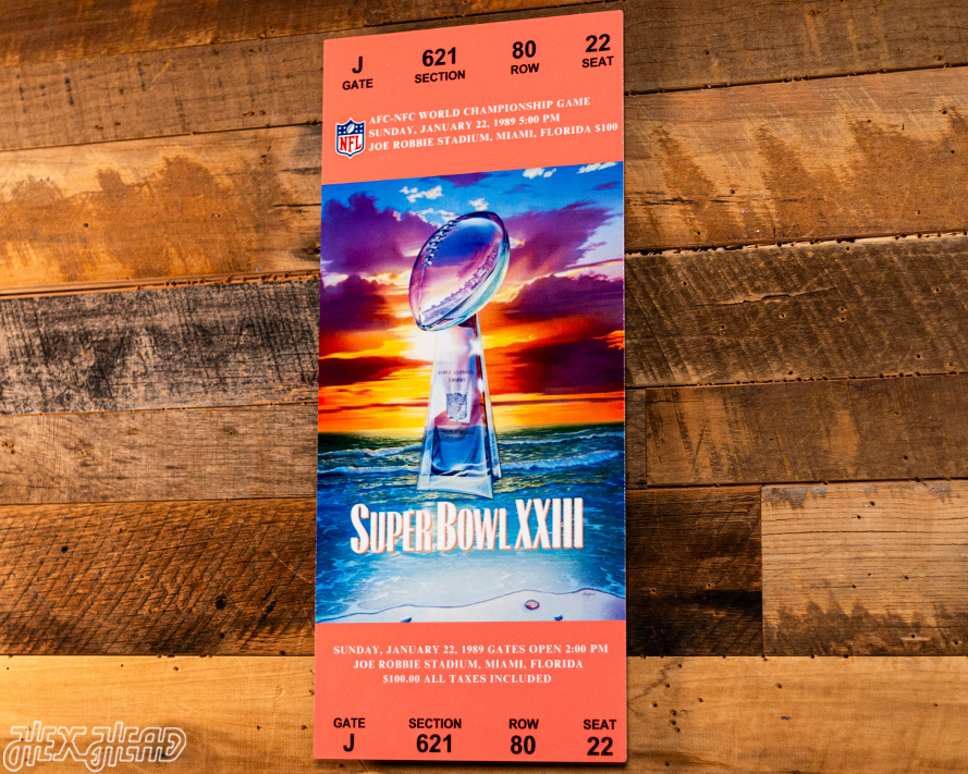 San Francisco 49ers Super Bowl XXIII Ticket Stub Single Layer Metal Wall Art