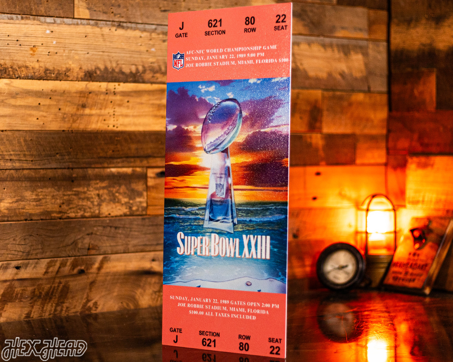 San Francisco 49ers Super Bowl XXIII Ticket Stub Single Layer Metal Wall Art