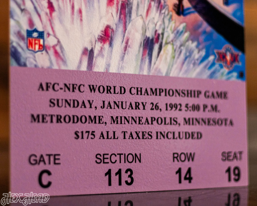 Washington Commanders Super Bowl XXVI Ticket Stub Single Layer Metal Wall Art