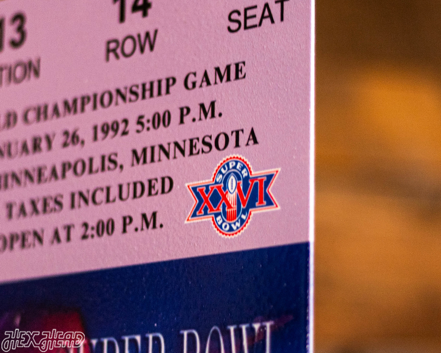 Washington Commanders Super Bowl XXVI Ticket Stub Single Layer Metal Wall Art