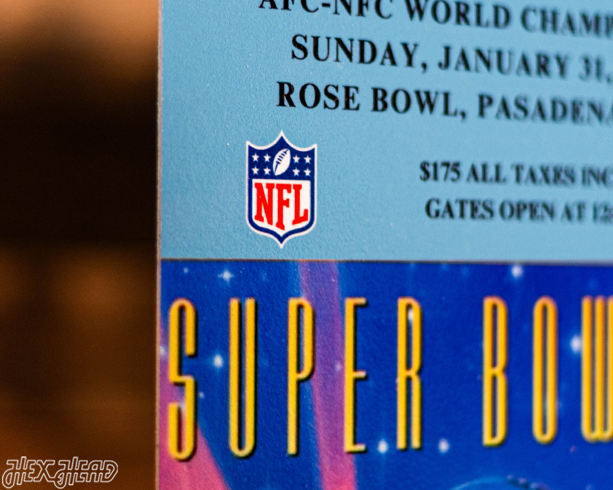 Dallas Cowboys Super Bowl XXVII Ticket Stub Single Layer Metal Wall Art