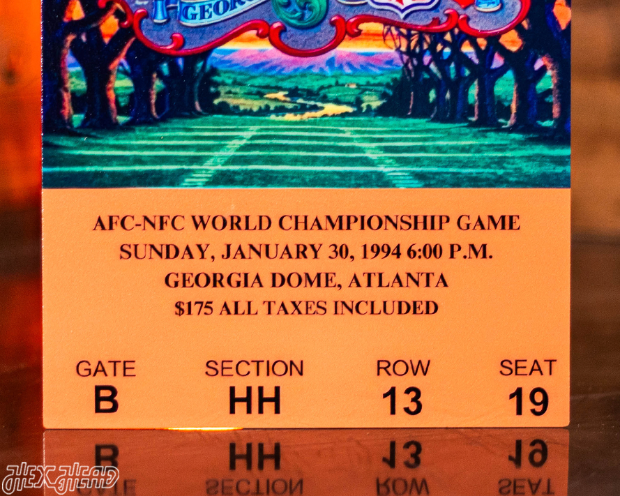 Dallas Cowboys Super Bowl XXVIII Ticket Stub Single Layer Metal Wall Art