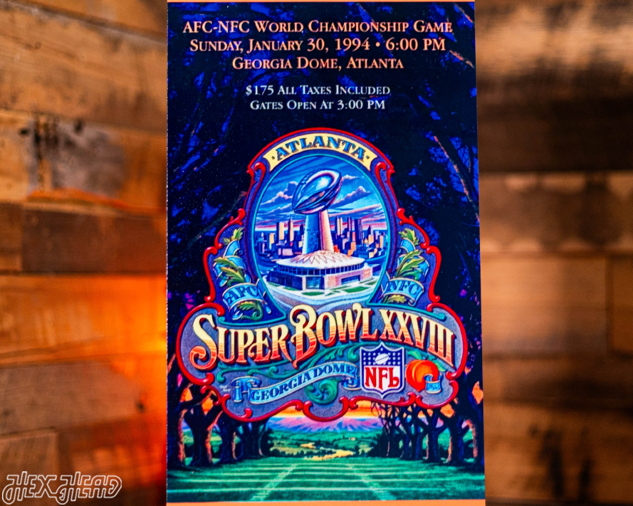 Dallas Cowboys Super Bowl XXVIII Ticket Stub Single Layer Metal Wall Art