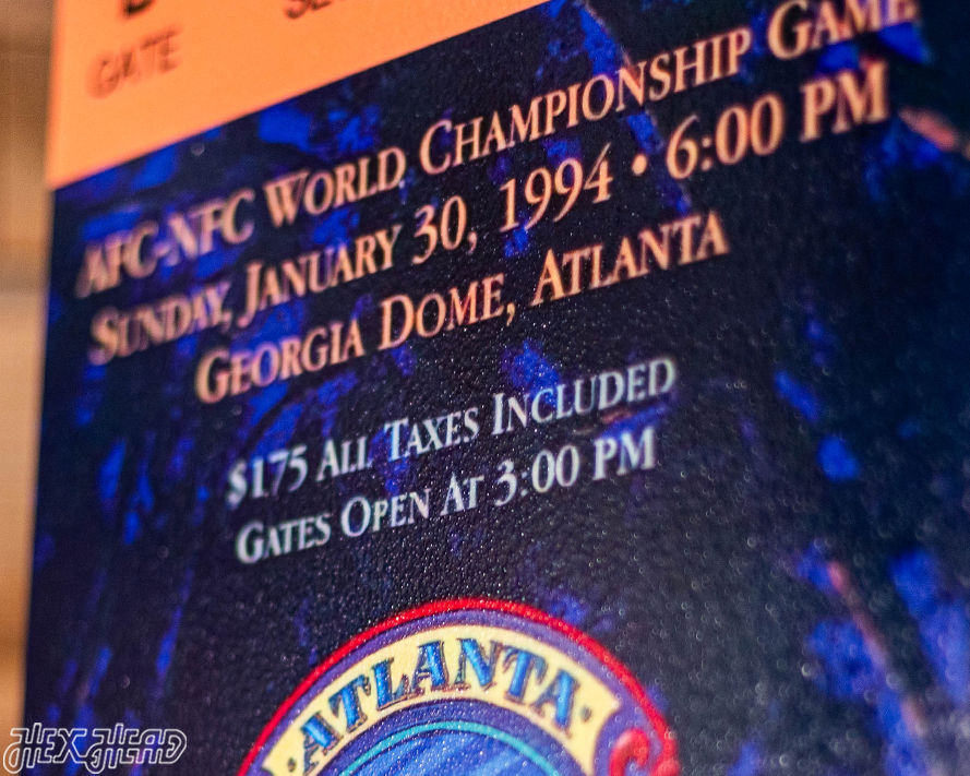 Dallas Cowboys Super Bowl XXVIII Ticket Stub Single Layer Metal Wall Art