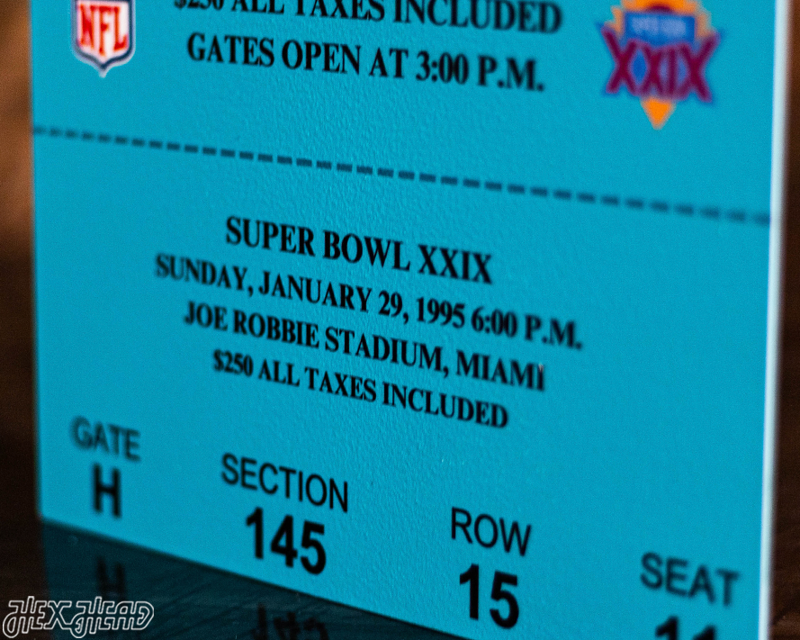San Francisco 49ers Super Bowl XXIX Ticket Stub Single Layer Metal Wall Art