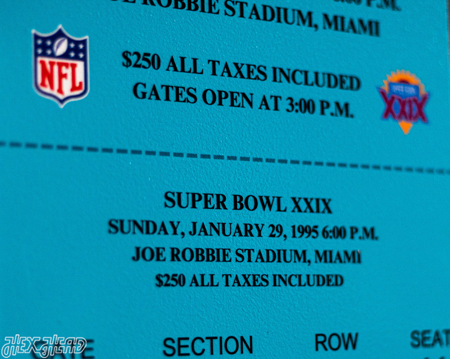 San Francisco 49ers Super Bowl XXIX Ticket Stub Single Layer Metal Wall Art