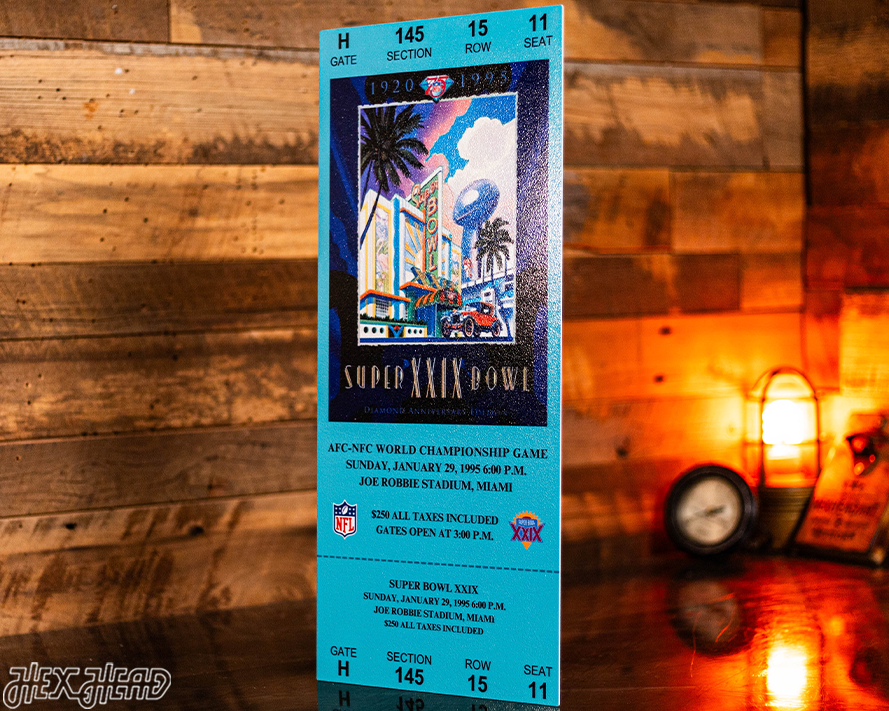 San Francisco 49ers Super Bowl XXIX Ticket Stub Single Layer Metal Wall Art