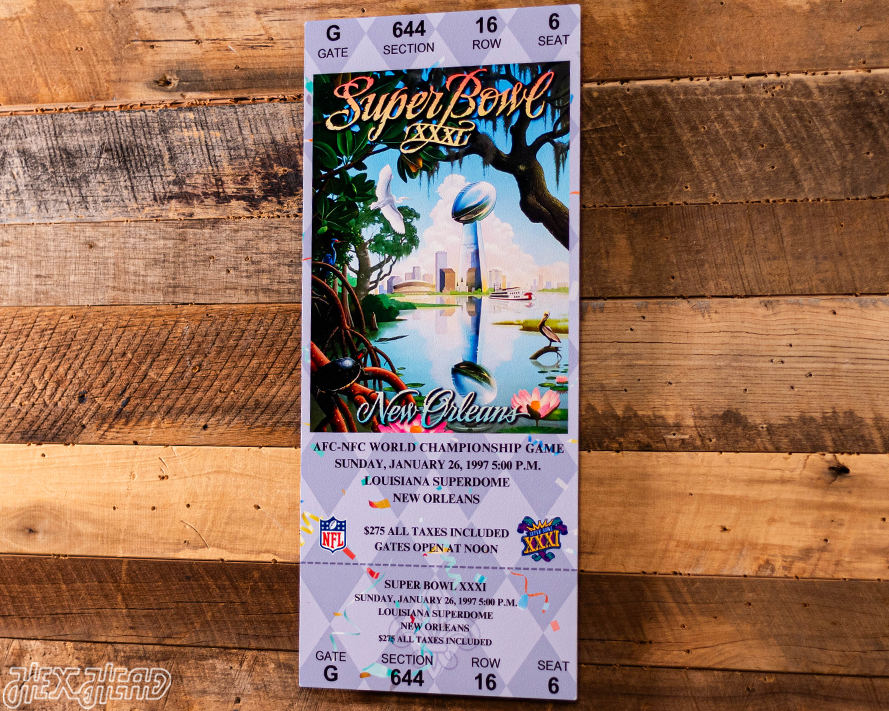 Green Bay Packers Super Bowl XXXI Ticket Stub Single Layer Metal Wall Art