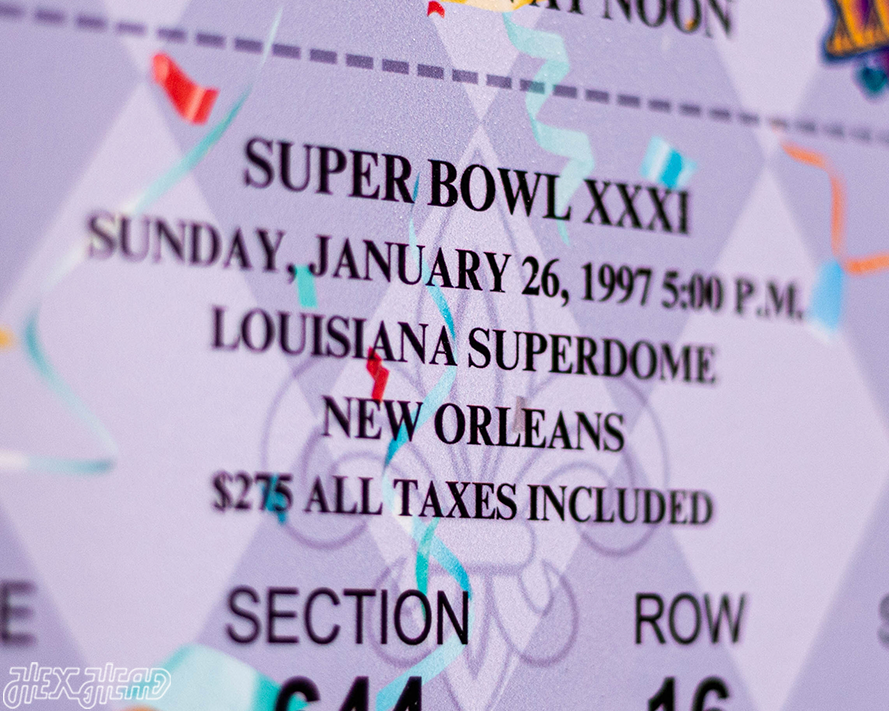 Green Bay Packers Super Bowl XXXI Ticket Stub Single Layer Metal Wall Art