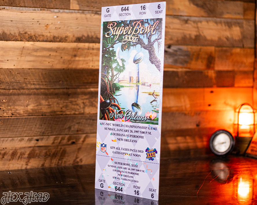 Green Bay Packers Super Bowl XXXI Ticket Stub Single Layer Metal Wall Art