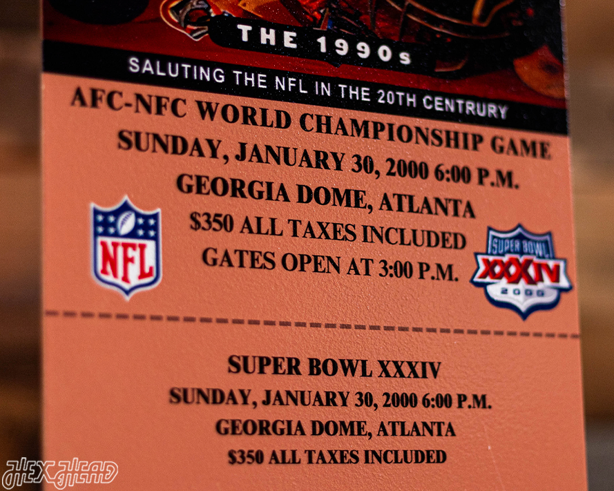 Los Angeles Rams Super Bowl XXXIV Ticket Stub Single Layer Metal Wall Art