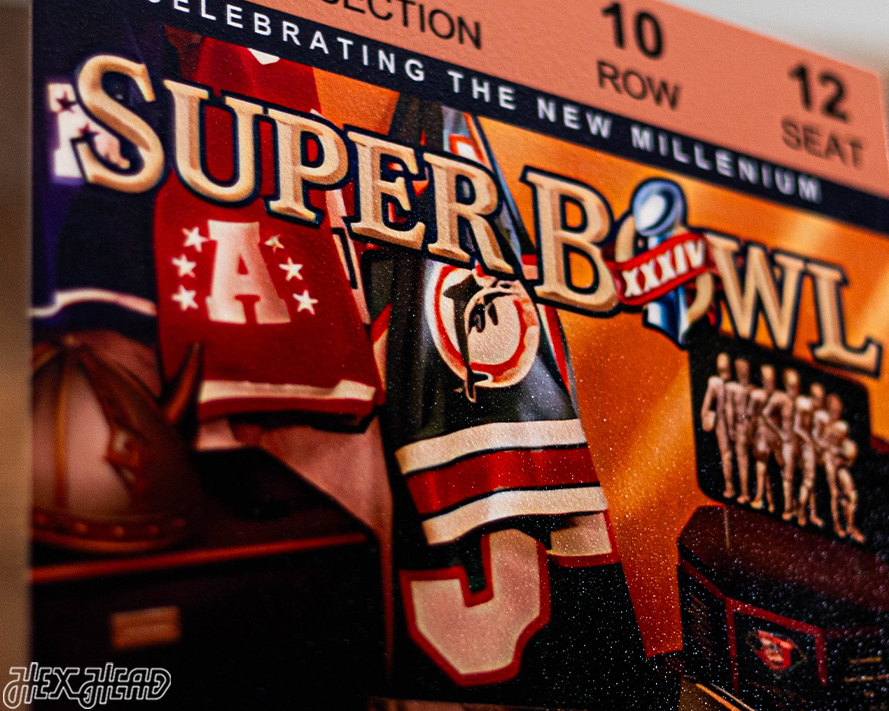 Los Angeles Rams Super Bowl XXXIV Ticket Stub Single Layer Metal Wall Art