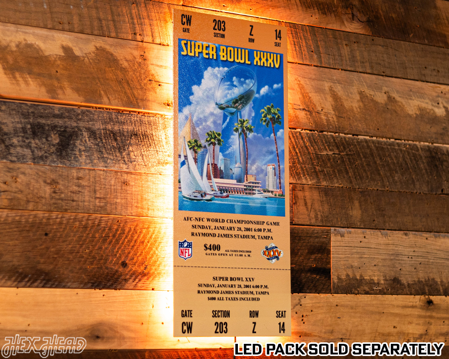 Baltimore Ravens Super Bowl XXXV Ticket Stub Single Layer Metal Wall Art