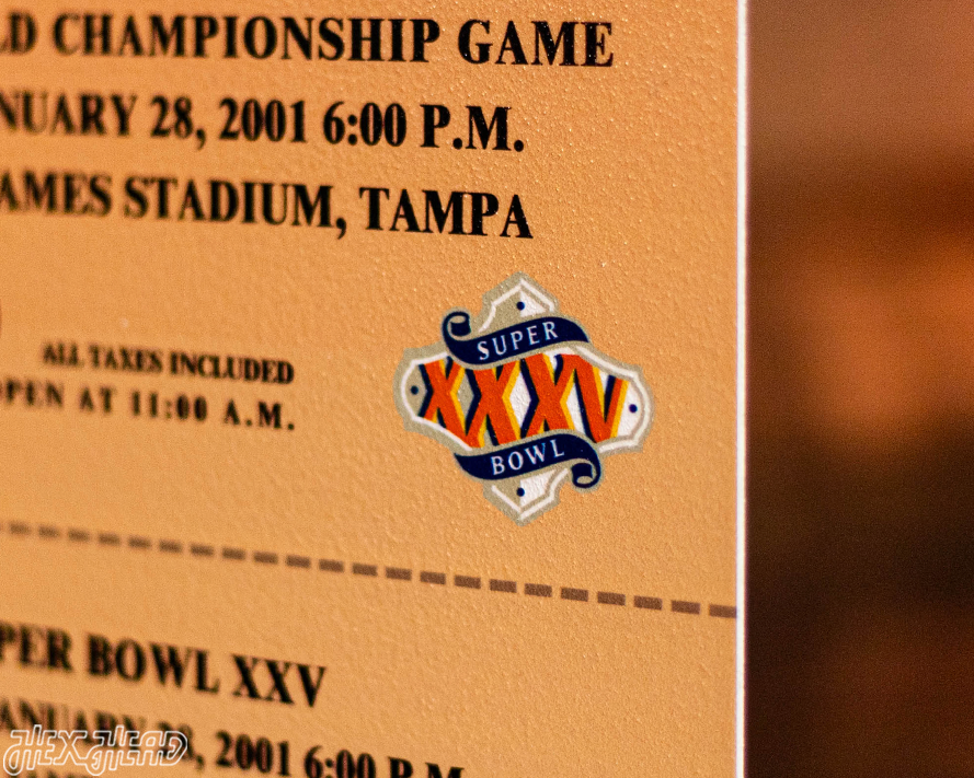 Baltimore Ravens Super Bowl XXXV Ticket Stub Single Layer Metal Wall Art