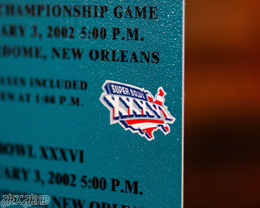 New England Patriots Super Bowl XXXVI Ticket Stub Single Layer Metal Wall Art