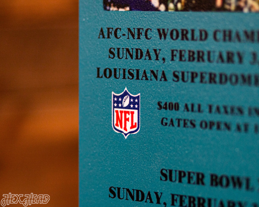 New England Patriots Super Bowl XXXVI Ticket Stub Single Layer Metal Wall Art