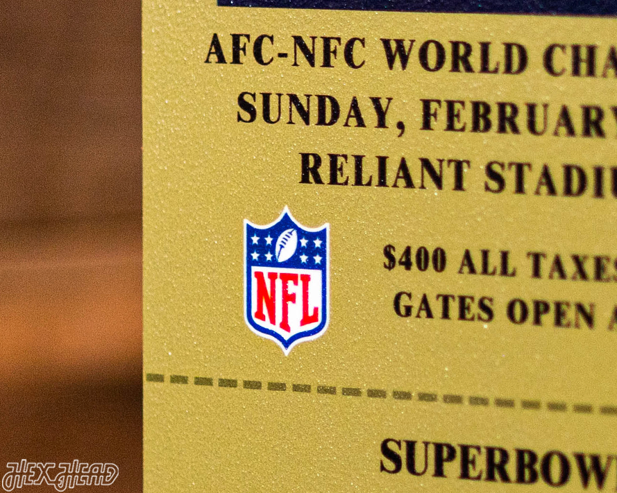 New England Patriots Super Bowl XXXVIII Ticket Stub Single Layer Metal Wall Art