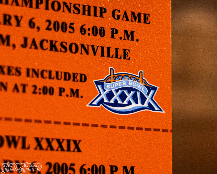 New England Patriots Super Bowl XXXIX Ticket Stub Single Layer Metal Wall Art