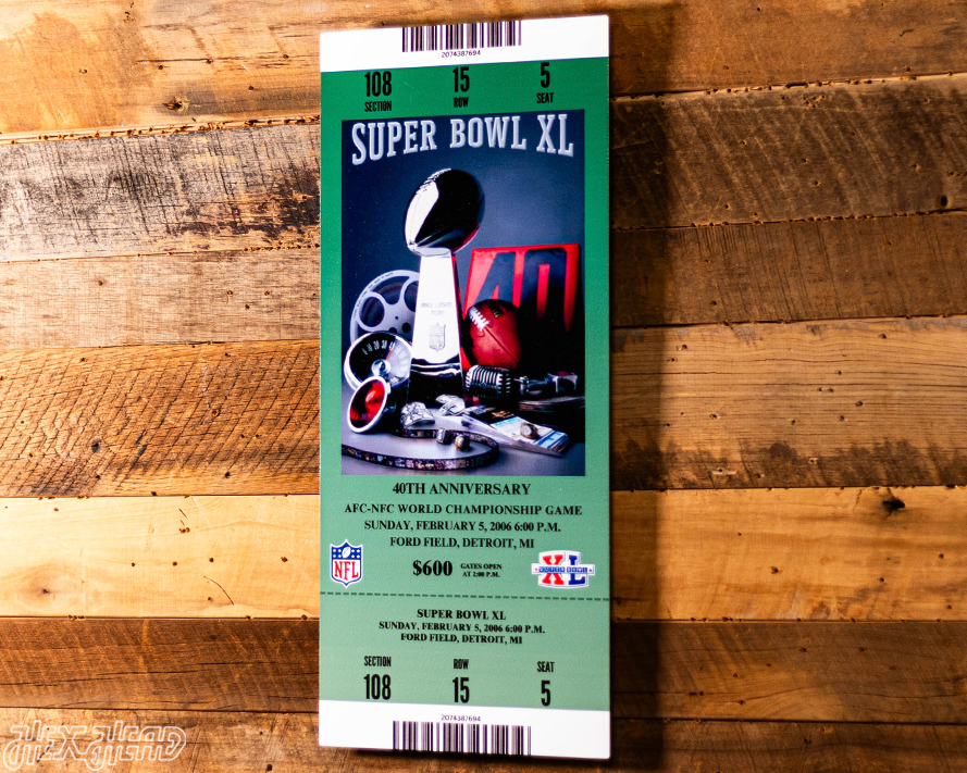 Pittsburgh Steelers Super Bowl XL Ticket Stub Single Layer Metal Wall Art