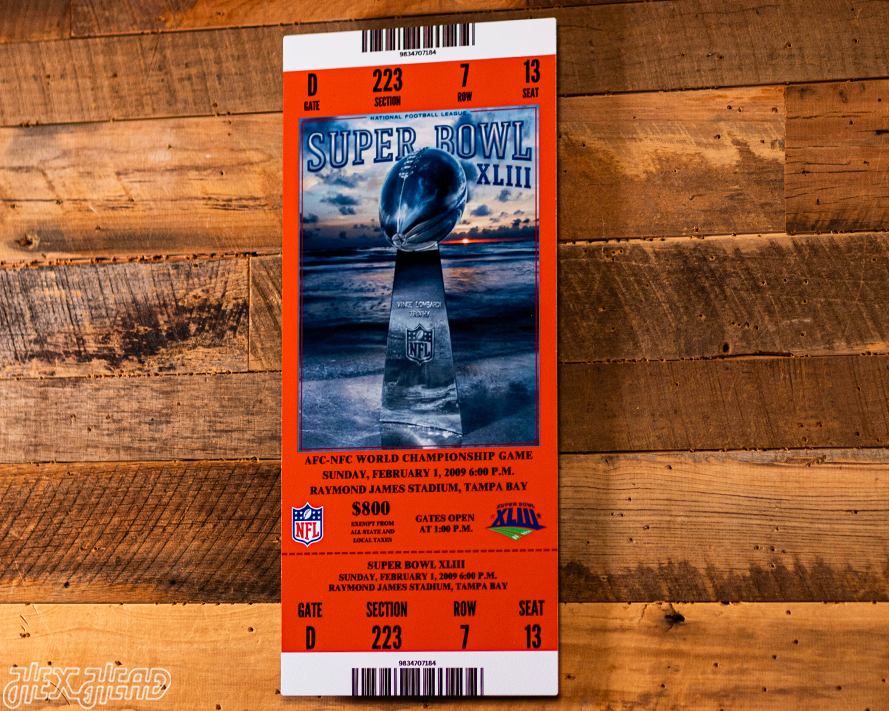 Pittsburgh Steelers Super Bowl XLIII Ticket Stub Single Layer Metal Wall Art