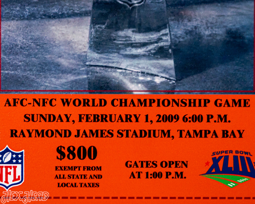 Pittsburgh Steelers Super Bowl XLIII Ticket Stub Single Layer Metal Wall Art