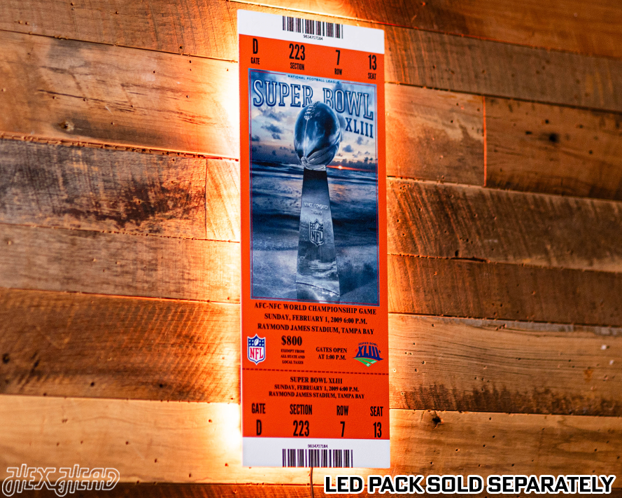 Pittsburgh Steelers Super Bowl XLIII Ticket Stub Single Layer Metal Wall Art