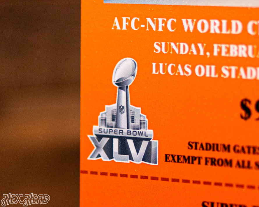 New York Giants Super Bowl XLVI Ticket Stub Single Layer Metal Wall Art