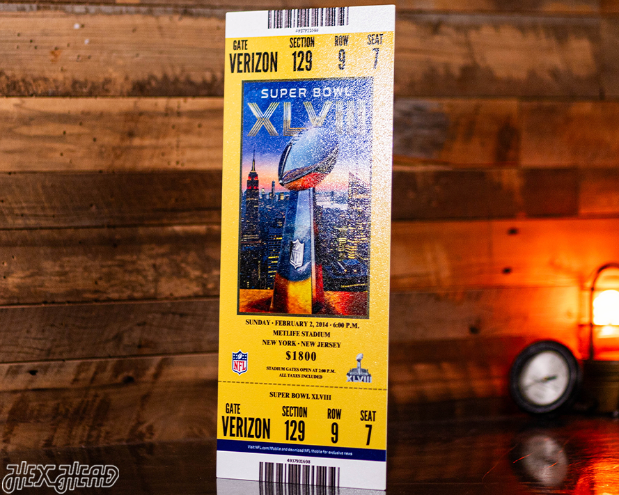 Seattle Seahawks Super Bowl XLVIII Ticket Stub Single Layer Metal Wall Art