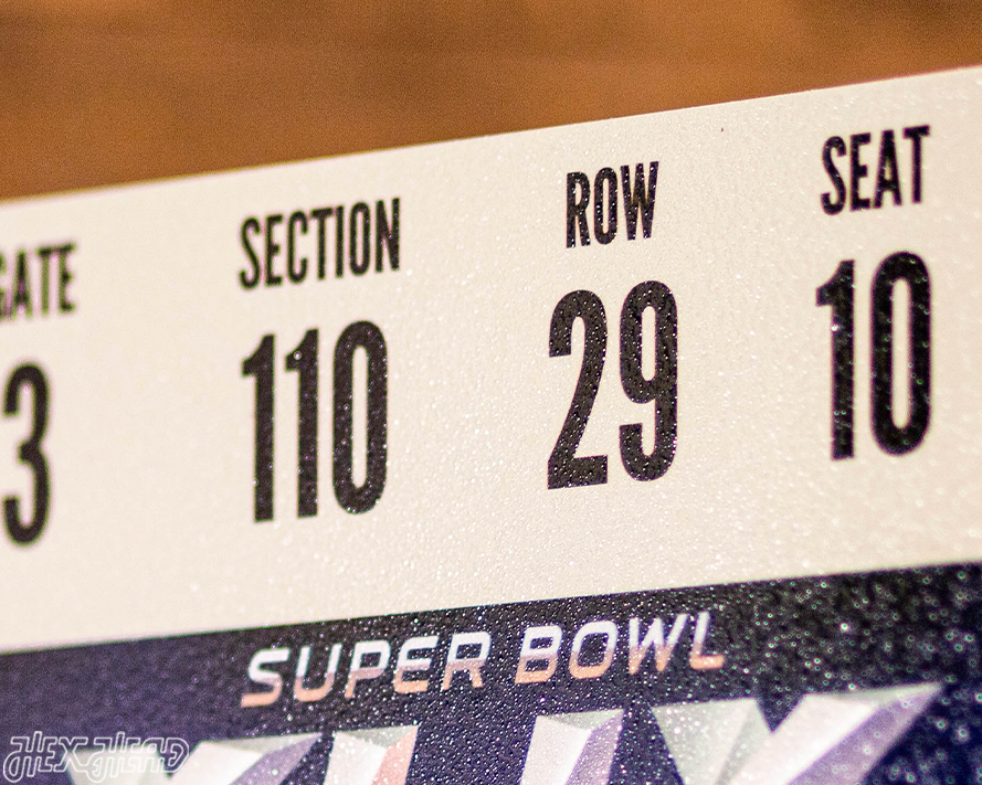 New England Patriots Super Bowl XLIX Ticket Stub Single Layer Metal Wall Art