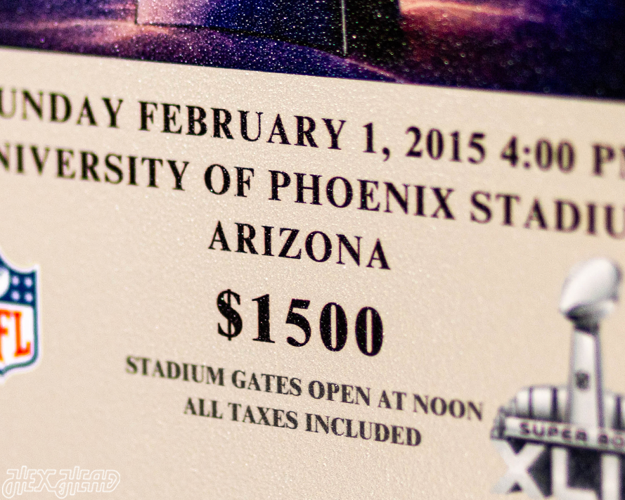 New England Patriots Super Bowl XLIX Ticket Stub Single Layer Metal Wall Art