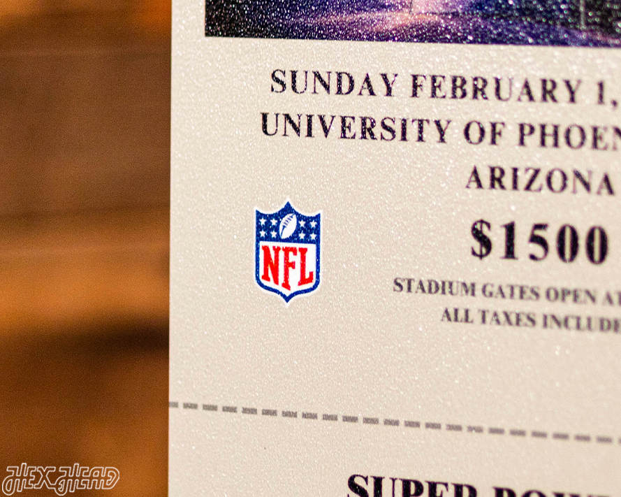 New England Patriots Super Bowl XLIX Ticket Stub Single Layer Metal Wall Art