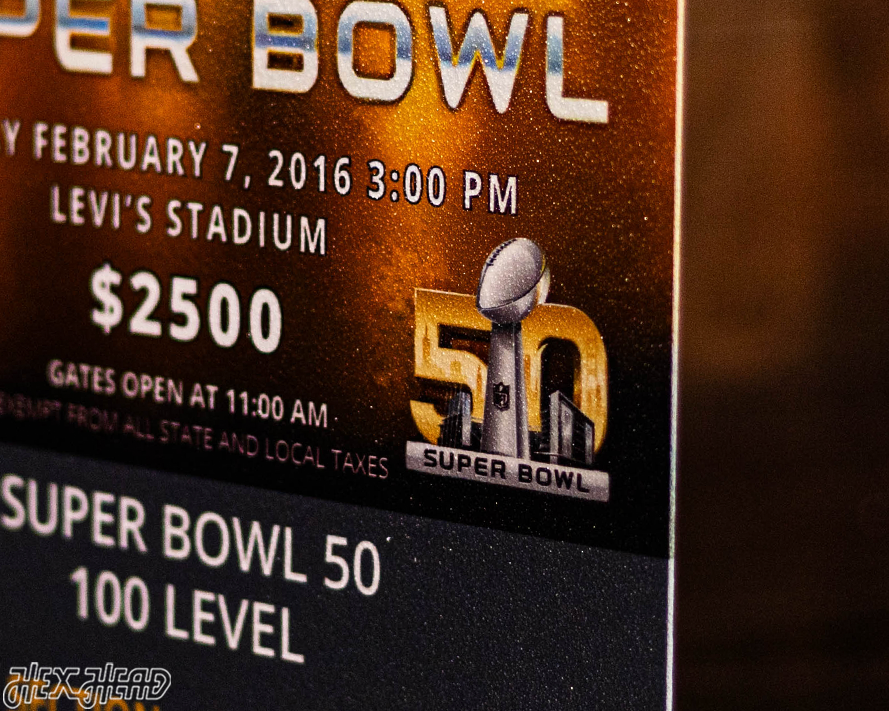 Denver Broncos Super Bowl 50 Ticket Stub Single Layer Metal Wall Art