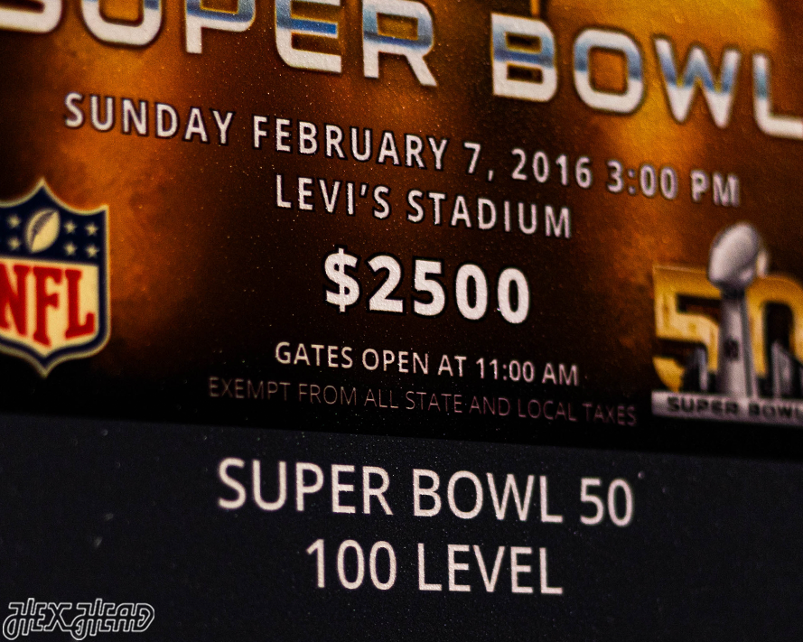 Denver Broncos Super Bowl 50 Ticket Stub Single Layer Metal Wall Art