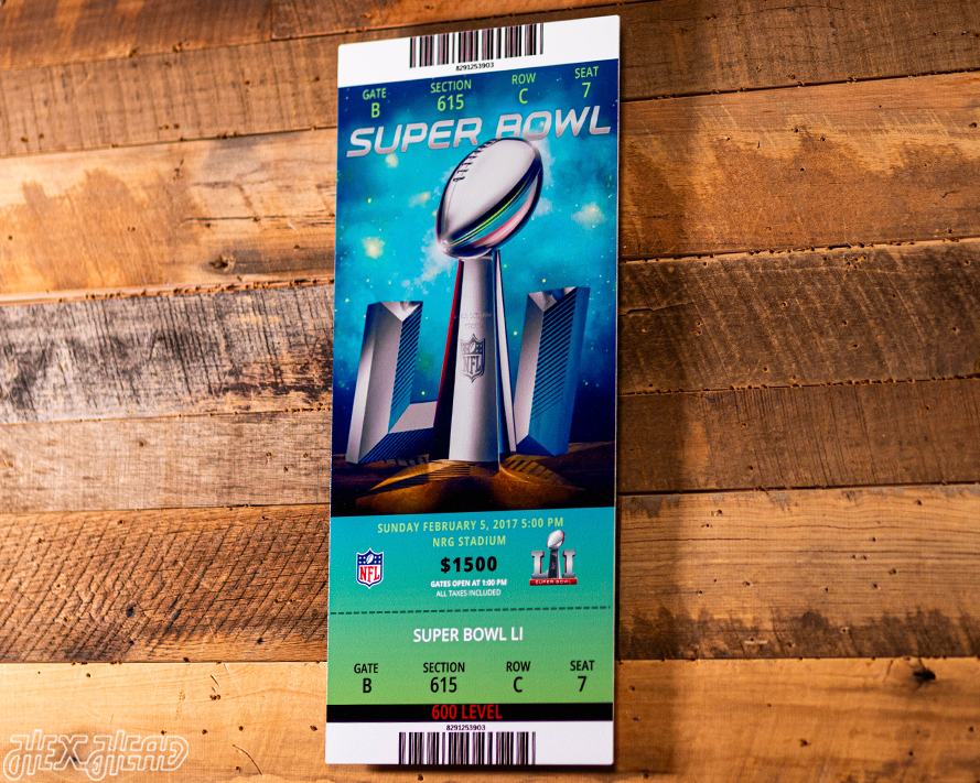 New England Patriots Super Bowl LI Ticket Stub Single Layer Metal Wall Art