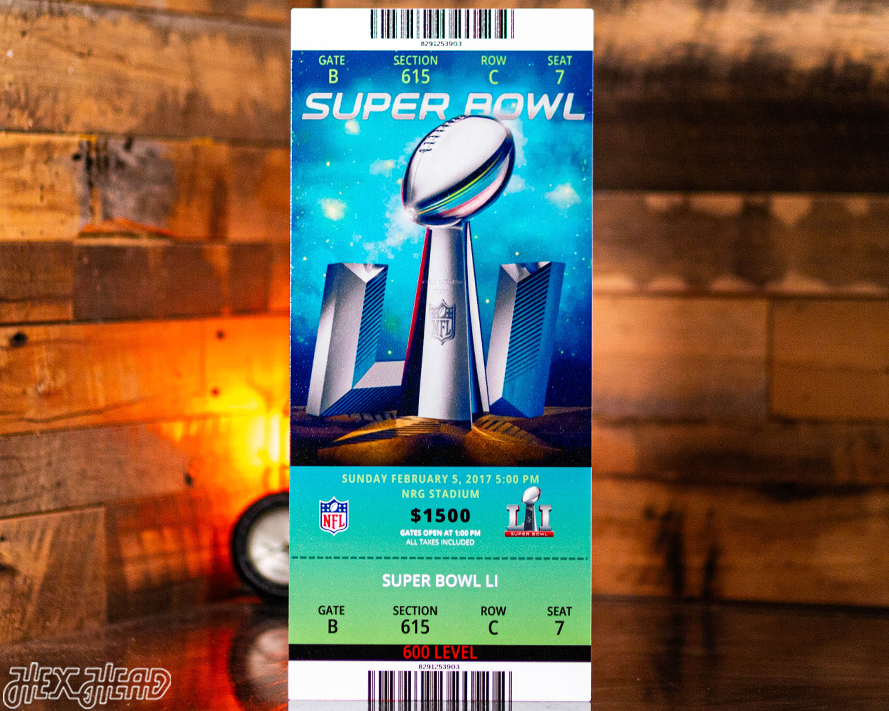 New England Patriots Super Bowl LI Ticket Stub Single Layer Metal Wall Art
