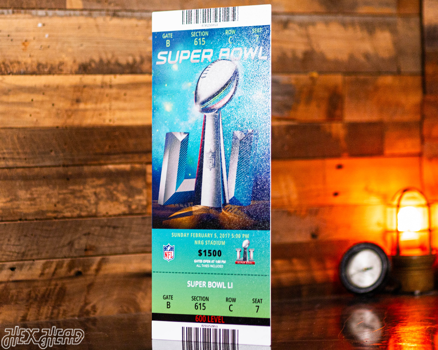 New England Patriots Super Bowl LI Ticket Stub Single Layer Metal Wall Art