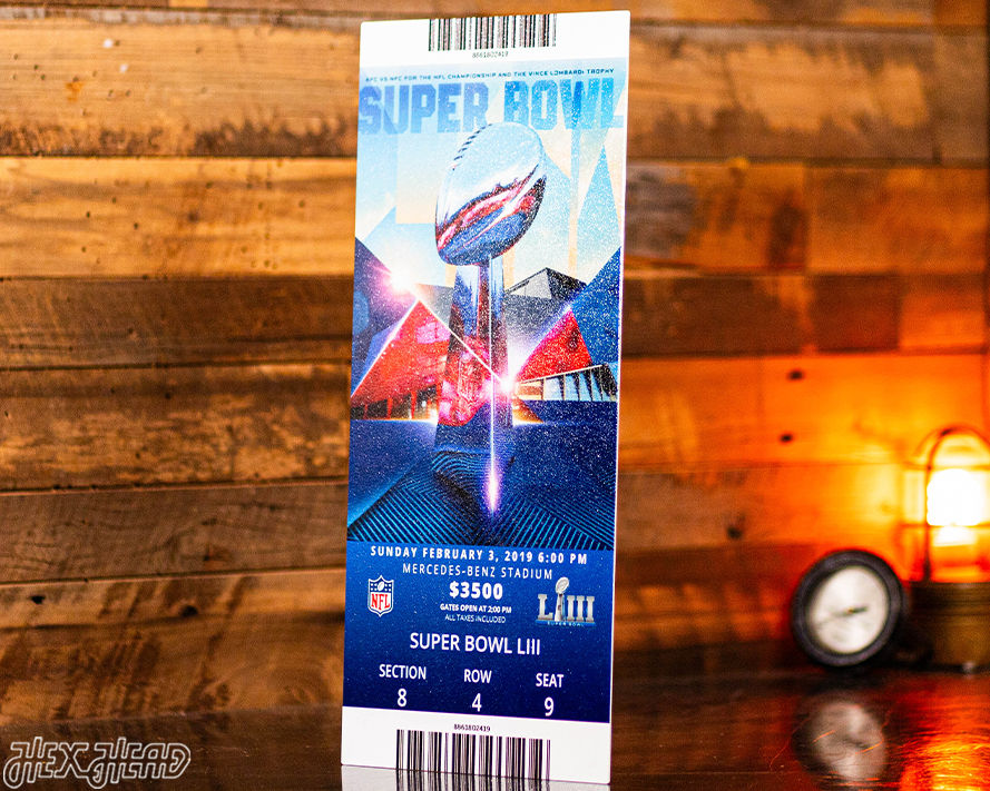 New England Patriots Super Bowl LIII Ticket Stub Single Layer Metal Wall Art