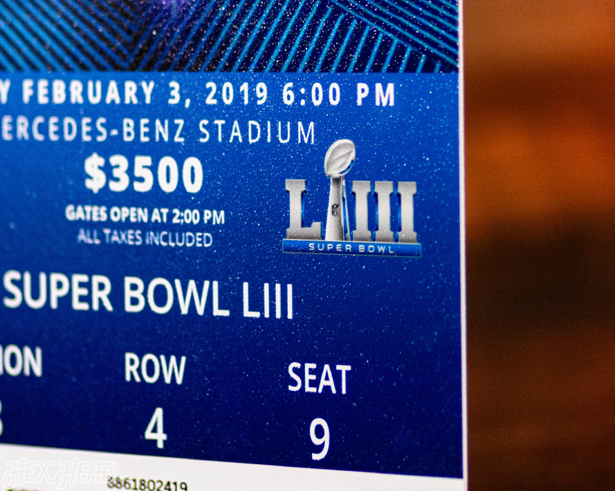 New England Patriots Super Bowl LIII Ticket Stub Single Layer Metal Wall Art