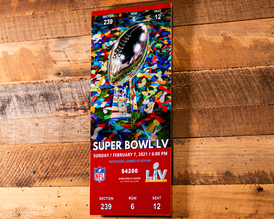 Tampa Bay Buccaneers Super Bowl LV Ticket Stub Single Layer Metal Wall Art