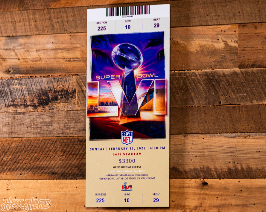 Los Angeles Rams Super Bowl LVI Ticket Stub Single Layer Metal Wall Art