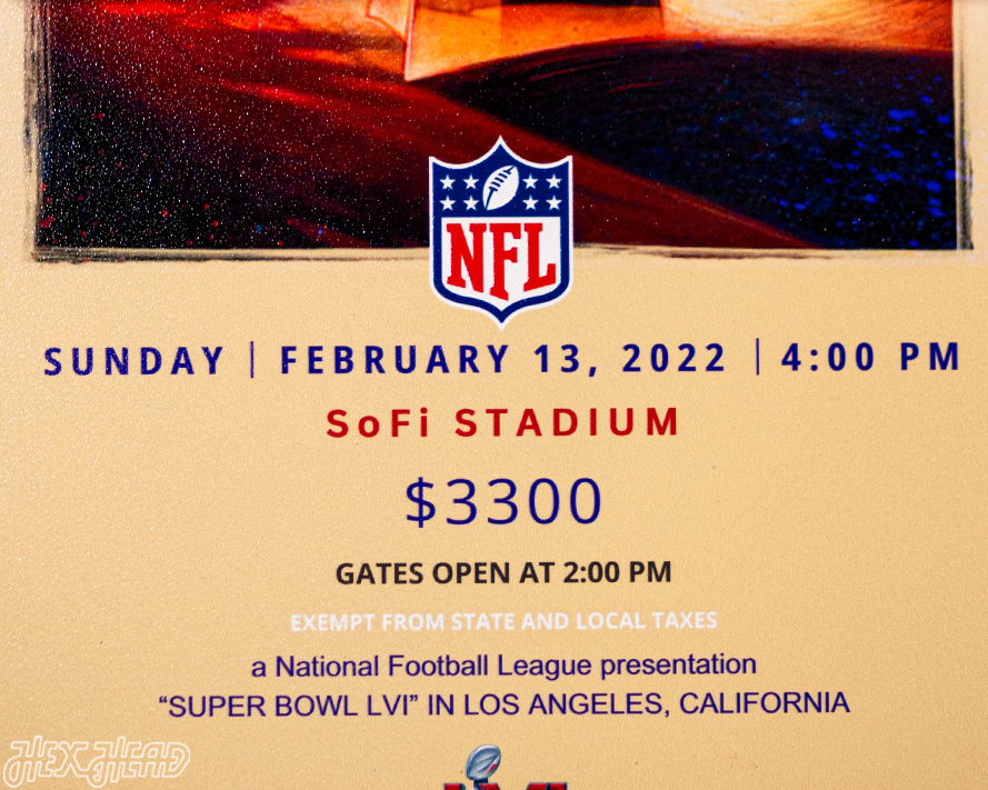 Los Angeles Rams Super Bowl LVI Ticket Stub Single Layer Metal Wall Art