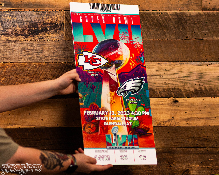 Kansas City Chiefs Super Bowl LVII Ticket Stub Single Layer Metal Wall Art