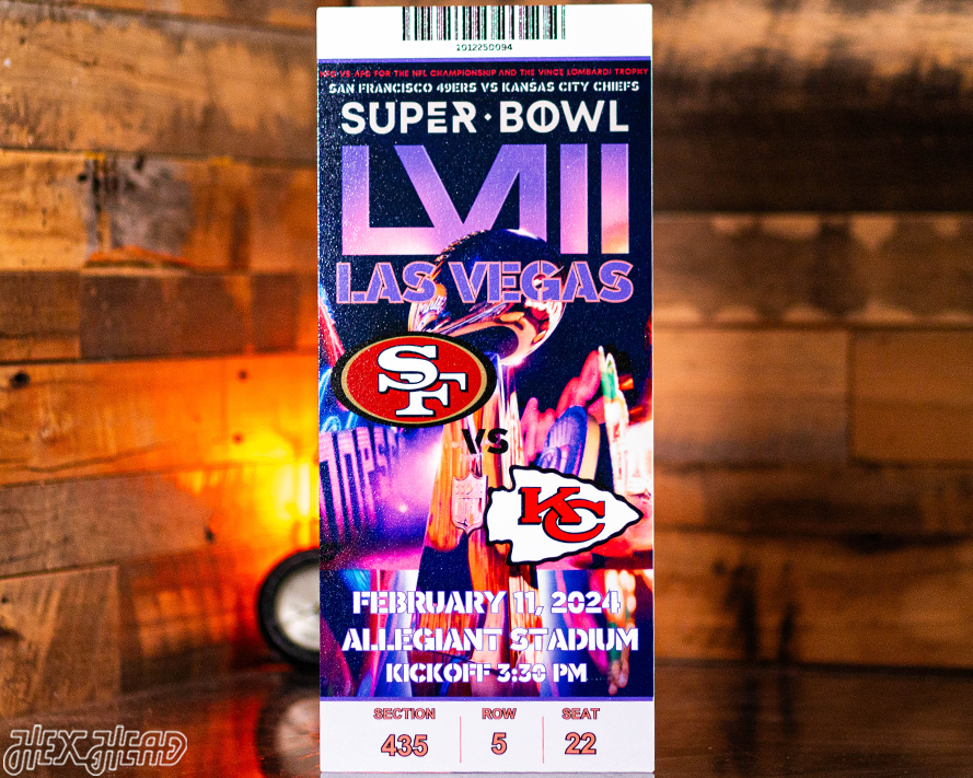 Kansas City Chiefs Super Bowl LVIII Ticket Stub Single Layer Metal Wall Art