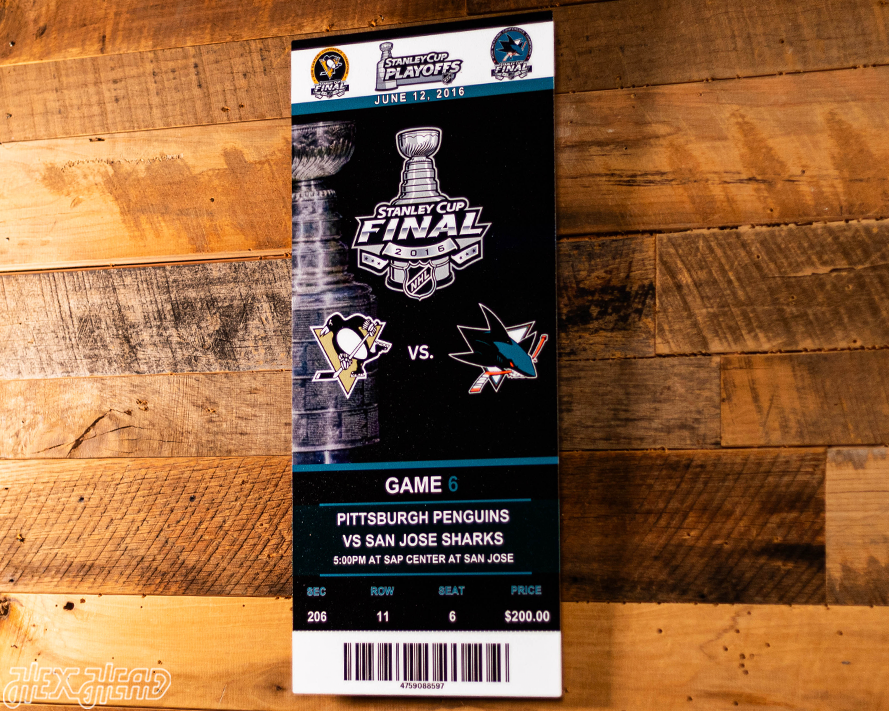 Pittsburgh Penguins 2016 Stanley Cup Ticket Stub Single Layer Metal Wall Art